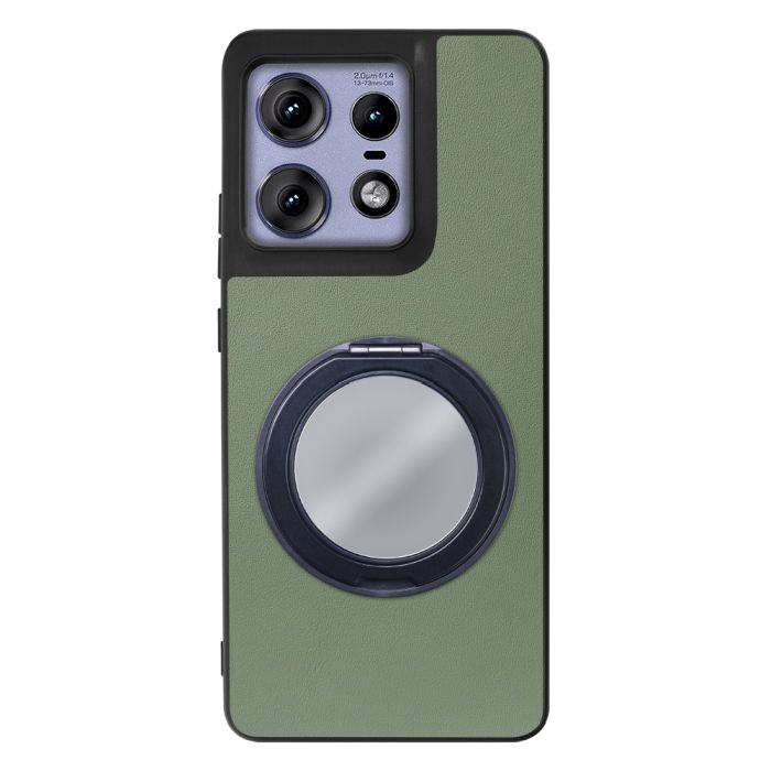 [ LOOF RING-SHELL (ミラー Ver.) ] motorola edge 50 pro / 50s pro  スマホケース 背面 ケース カバー ミラー付きスマホリング スタンド 本革 レザー 落下防止  [ motorola edge 50 pro / 50s pro ]