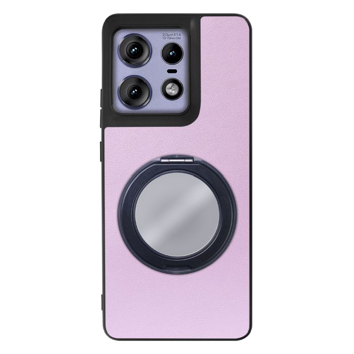 [ LOOF RING-SHELL (ミラー Ver.) ] motorola edge 50 pro / 50s pro  スマホケース 背面 ケース カバー ミラー付きスマホリング スタンド 本革 レザー 落下防止  [ motorola edge 50 pro / 50s pro ]