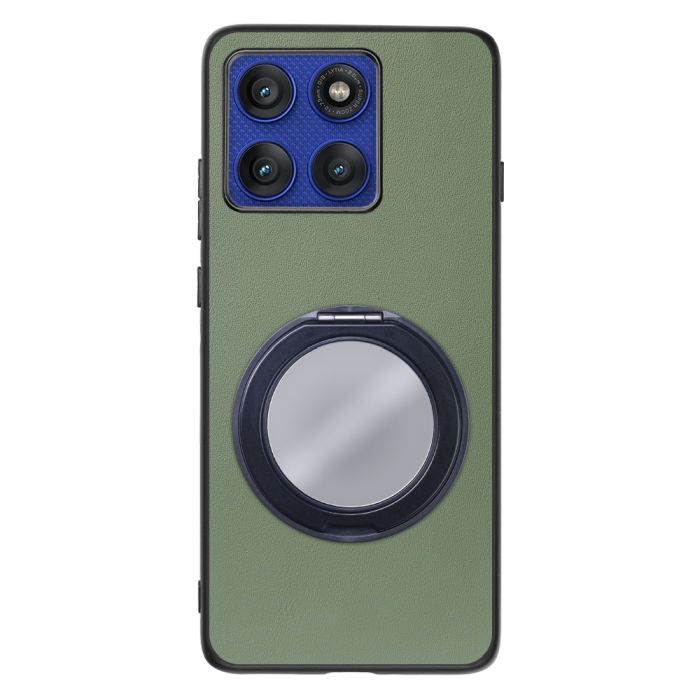 [ LOOF RING-SHELL (ミラー Ver.) ] motorola edge 60 pro / 60s pro  スマホケース 背面 ケース カバー ミラー付きスマホリング スタンド 本革 レザー 落下防止  [ motorola edge 60 pro / 60s pro ]