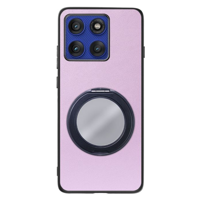 [ LOOF RING-SHELL (ミラー Ver.) ] motorola edge 60 pro / 60s pro  スマホケース 背面 ケース カバー ミラー付きスマホリング スタンド 本革 レザー 落下防止  [ motorola edge 60 pro / 60s pro ]