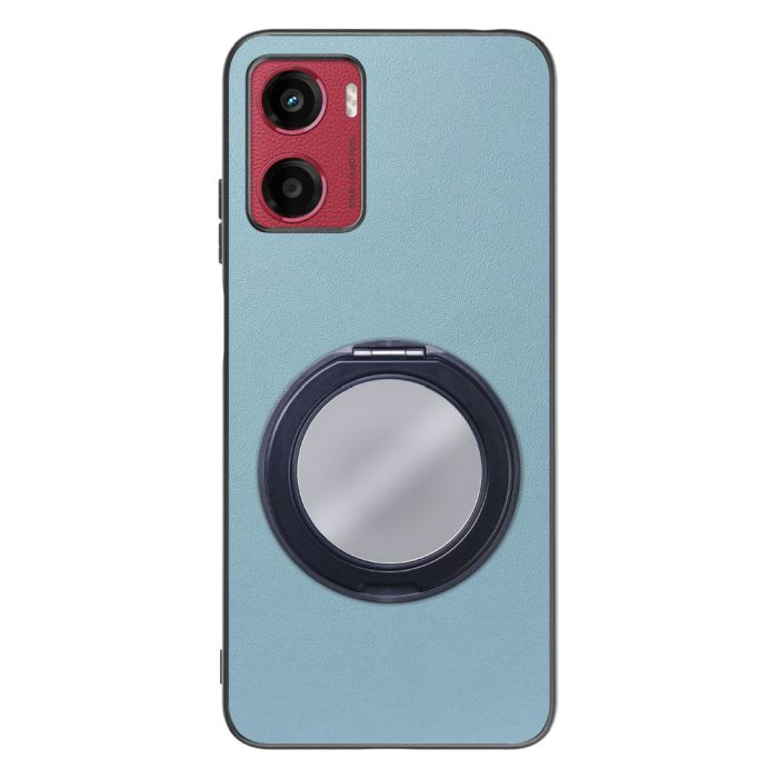 [ LOOF RING-SHELL (ミラー Ver.) ] moto g05 motorola スマホケース 背面 ケース カバー ミラー付きスマホリング スタンド 本革 レザー 落下防止  [ moto g05 ]