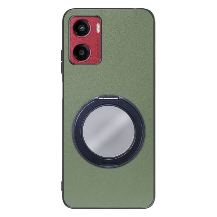 [ LOOF RING-SHELL (ミラー Ver.) ] moto g05 motorola スマホケース 背面 ケース カバー ミラー付きスマホリング スタンド 本革 レザー 落下防止  [ moto g05 ]
