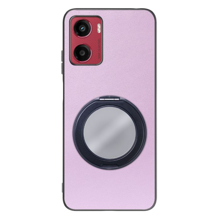[ LOOF RING-SHELL (ミラー Ver.) ] moto g05 motorola スマホケース 背面 ケース カバー ミラー付きスマホリング スタンド 本革 レザー 落下防止  [ moto g05 ]