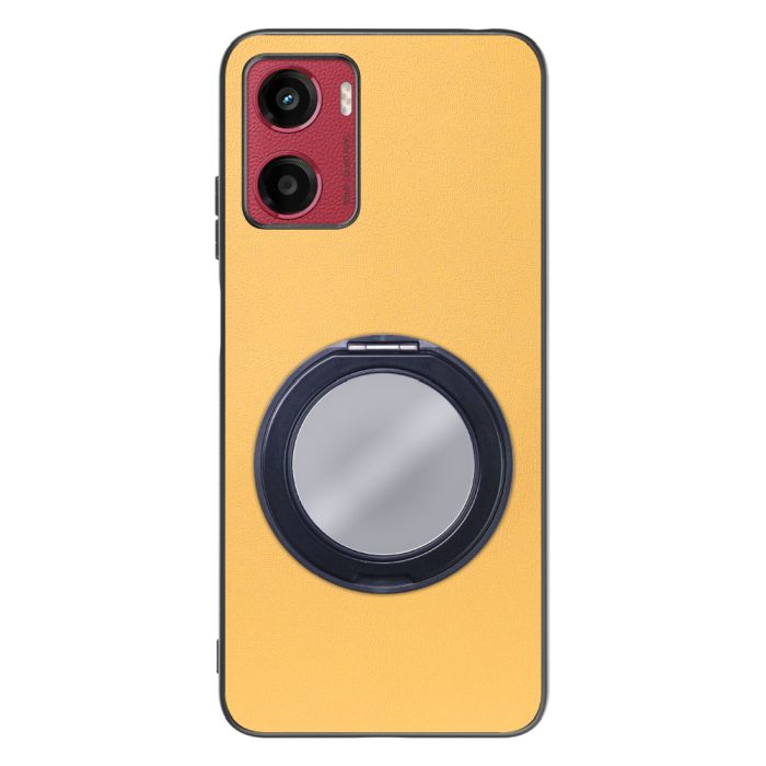 [ LOOF RING-SHELL (ミラー Ver.) ] moto g05 motorola スマホケース 背面 ケース カバー ミラー付きスマホリング スタンド 本革 レザー 落下防止  [ moto g05 ]