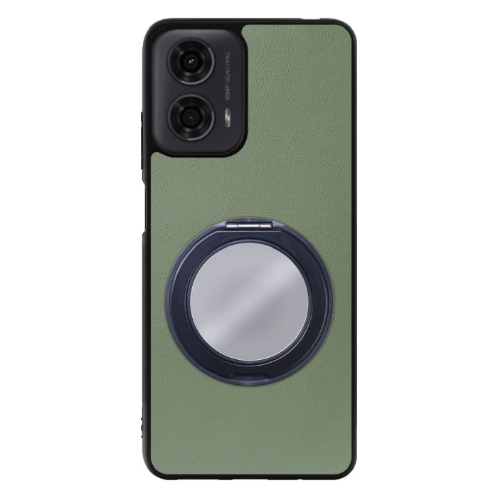 [ LOOF RING-SHELL (ミラー Ver.) ] moto g24 motorola g24 スマホケース 背面 ケース カバー ミラー付きスマホリング スタンド 本革 レザー 落下防止  [ moto g24 ]