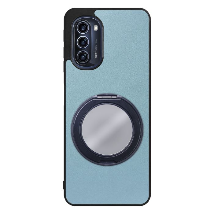 [ LOOF RING-SHELL (ミラー Ver.) ] moto g52j 5G motog52j5g motog52j スマホケース 背面 ケース カバー ミラー付きスマホリング スタンド 本革 レザー 落下防止  [ moto g52j 5G ]