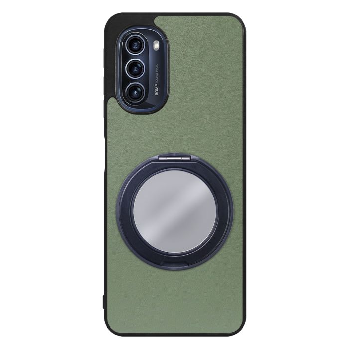 [ LOOF RING-SHELL (ミラー Ver.) ] moto g52j 5G motog52j5g motog52j スマホケース 背面 ケース カバー ミラー付きスマホリング スタンド 本革 レザー 落下防止  [ moto g52j 5G ]