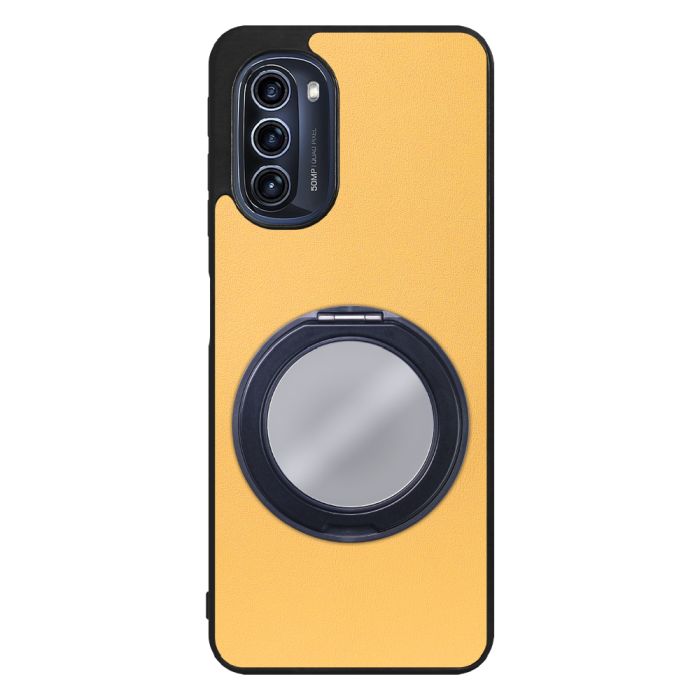 [ LOOF RING-SHELL (ミラー Ver.) ] moto g52j 5G motog52j5g motog52j スマホケース 背面 ケース カバー ミラー付きスマホリング スタンド 本革 レザー 落下防止  [ moto g52j 5G ]