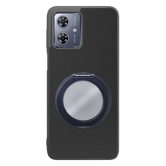 [ LOOF RING-SHELL (ミラー Ver.) ] moto g64 5G / g64y 5G  スマホケース 背面 ケース カバー ミラー付きスマホリング スタンド 本革 レザー 落下防止  [ moto g64 5G / g64y 5G ]
