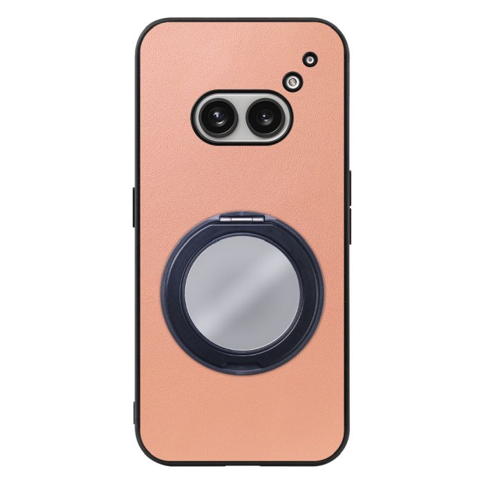 [ LOOF RING-SHELL (ミラー Ver.) ] Nothing Phone (2a)  スマホケース 背面 ケース カバー ミラー付きスマホリング スタンド 本革 レザー 落下防止  [ Nothing Phone (2a) ]
