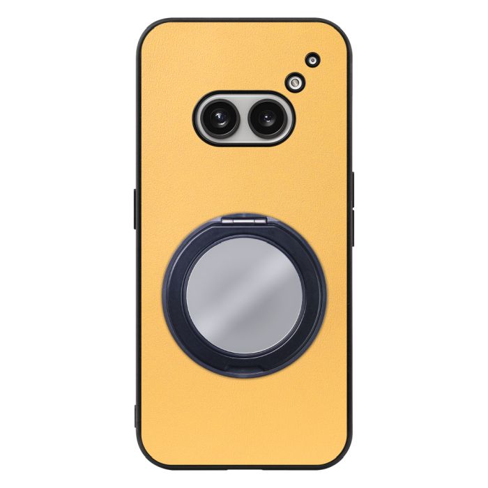 [ LOOF RING-SHELL (ミラー Ver.) ] Nothing Phone (2a)  スマホケース 背面 ケース カバー ミラー付きスマホリング スタンド 本革 レザー 落下防止  [ Nothing Phone (2a) ]