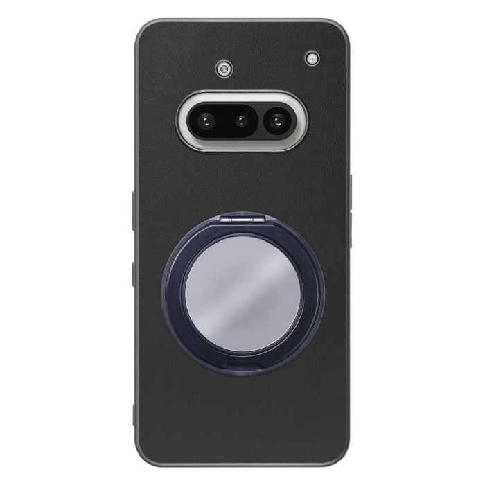 [ LOOF RING-SHELL (ミラー Ver.) ] Nothing Phone (3a) Phone 3a スマホケース 背面 ケース カバー ミラー付きスマホリング スタンド 本革 レザー 落下防止  [ Nothing Phone (3a) ]