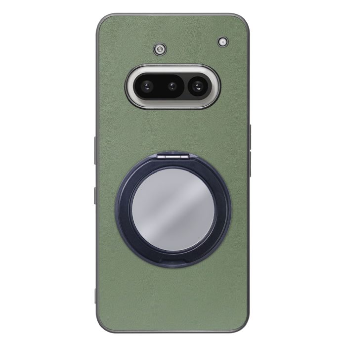 [ LOOF RING-SHELL (ミラー Ver.) ] Nothing Phone (3a) Phone 3a スマホケース 背面 ケース カバー ミラー付きスマホリング スタンド 本革 レザー 落下防止  [ Nothing Phone (3a) ]