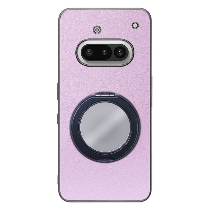 [ LOOF RING-SHELL (ミラー Ver.) ] Nothing Phone (3a) Phone 3a スマホケース 背面 ケース カバー ミラー付きスマホリング スタンド 本革 レザー 落下防止  [ Nothing Phone (3a) ]