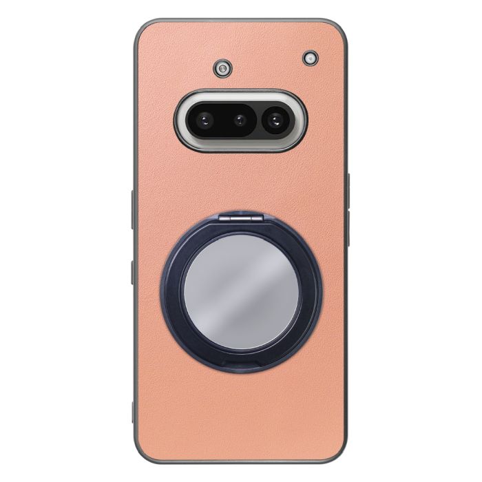 [ LOOF RING-SHELL (ミラー Ver.) ] Nothing Phone (3a) Phone 3a スマホケース 背面 ケース カバー ミラー付きスマホリング スタンド 本革 レザー 落下防止  [ Nothing Phone (3a) ]