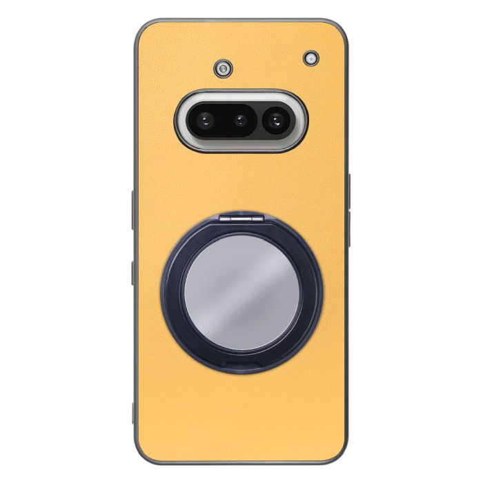 [ LOOF RING-SHELL (ミラー Ver.) ] Nothing Phone (3a) Phone 3a スマホケース 背面 ケース カバー ミラー付きスマホリング スタンド 本革 レザー 落下防止  [ Nothing Phone (3a) ]