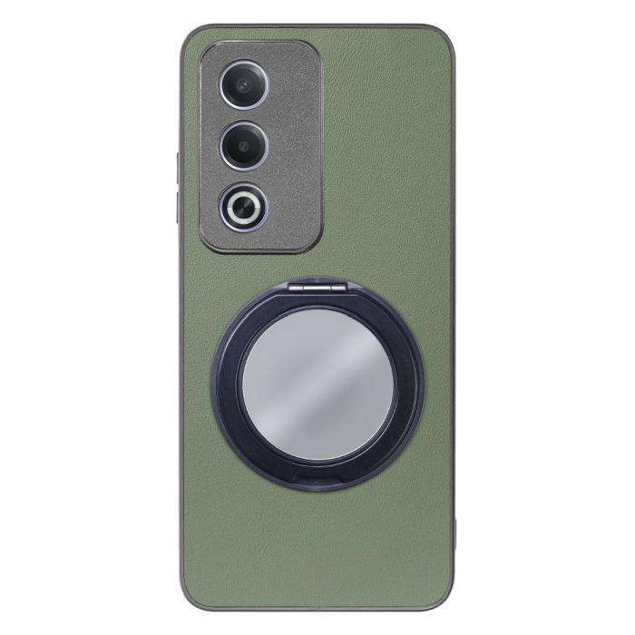 [ LOOF RING-SHELL (ミラー Ver.) ] OPPO A3 5G CPH2639 スマホケース 背面 ケース カバー ミラー付きスマホリング スタンド 本革 レザー 落下防止  [ OPPO A3 5G ]