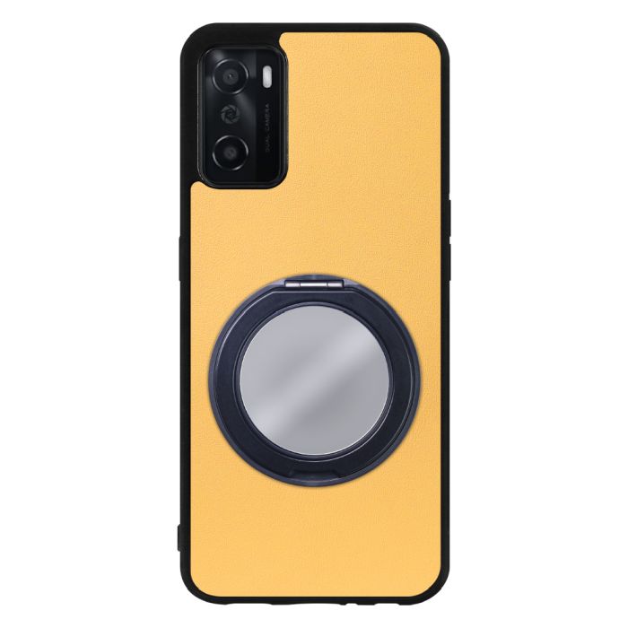 [ LOOF RING-SHELL (ミラー Ver.) ] OPPO A55s 5G CPH2309 / A102OP a55s5g スマホケース 背面 ケース カバー ミラー付きスマホリング スタンド 本革 レザー 落下防止  [ OPPO A55s 5G ]