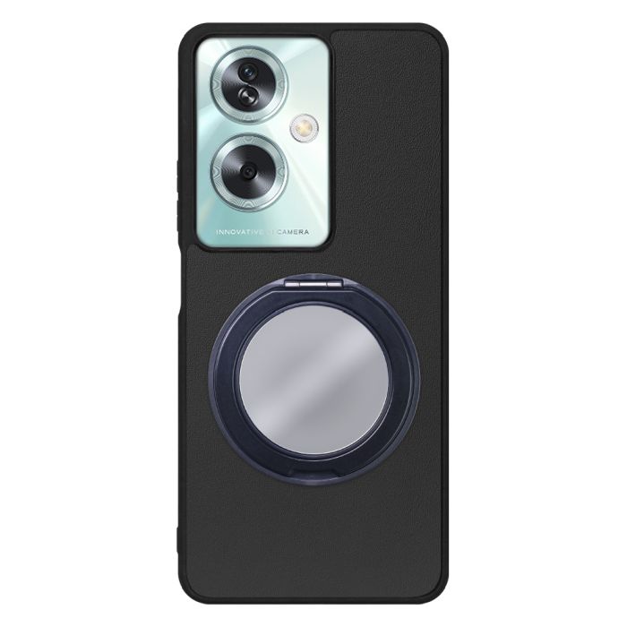 [ LOOF RING-SHELL (ミラー Ver.) ] OPPO A79 5G A795G スマホケース 背面 ケース カバー ミラー付きスマホリング スタンド 本革 レザー 落下防止  [ OPPO A79 5G ]
