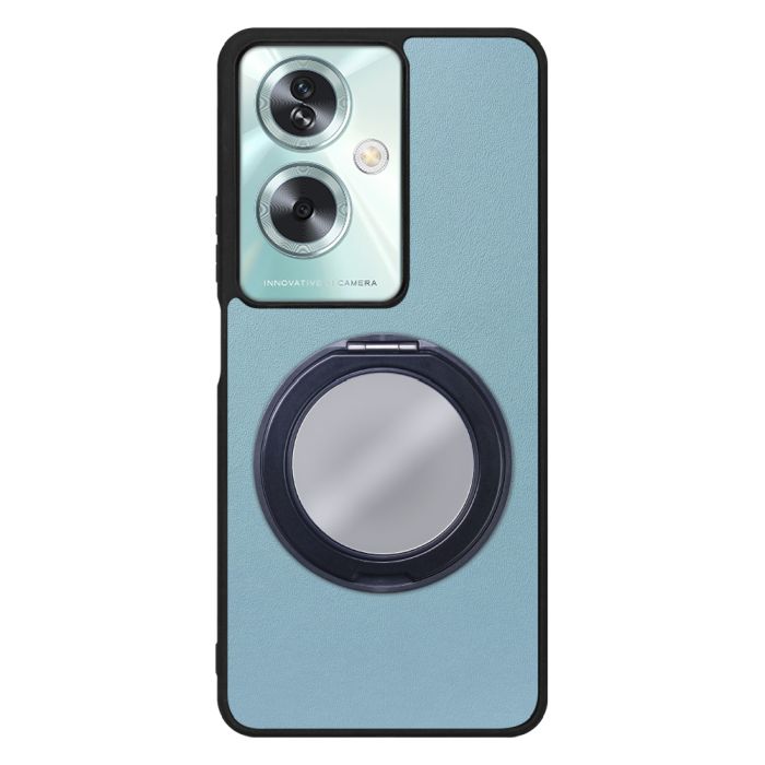 [ LOOF RING-SHELL (ミラー Ver.) ] OPPO A79 5G A795G スマホケース 背面 ケース カバー ミラー付きスマホリング スタンド 本革 レザー 落下防止  [ OPPO A79 5G ]