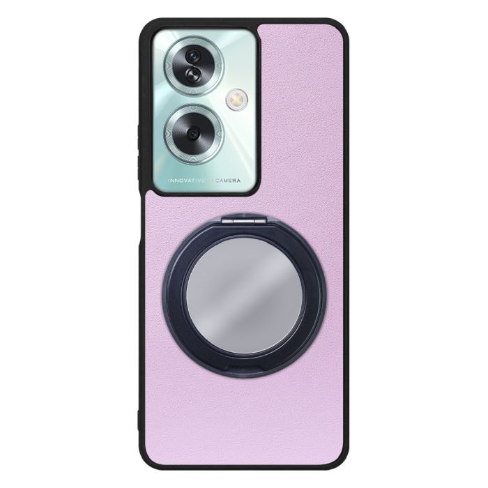 [ LOOF RING-SHELL (ミラー Ver.) ] OPPO A79 5G A795G スマホケース 背面 ケース カバー ミラー付きスマホリング スタンド 本革 レザー 落下防止  [ OPPO A79 5G ]