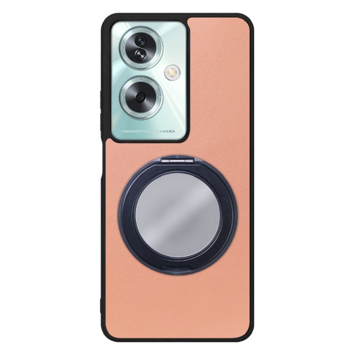 [ LOOF RING-SHELL (ミラー Ver.) ] OPPO A79 5G A795G スマホケース 背面 ケース カバー ミラー付きスマホリング スタンド 本革 レザー 落下防止  [ OPPO A79 5G ]