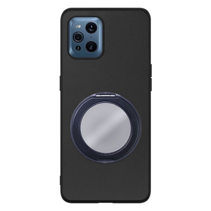 [ LOOF RING-SHELL (ミラー Ver.) ] OPPO Find X3 Pro OPG03 findx3pro x3pro findx3 スマホケース 背面 ケース カバー ミラー付きスマホリング スタンド 本革 レザー 落下防止  [ OPPO Find X3 Pro ]