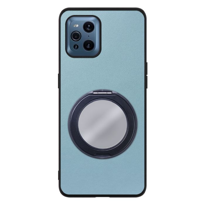 [ LOOF RING-SHELL (ミラー Ver.) ] OPPO Find X3 Pro OPG03 findx3pro x3pro findx3 スマホケース 背面 ケース カバー ミラー付きスマホリング スタンド 本革 レザー 落下防止  [ OPPO Find X3 Pro ]