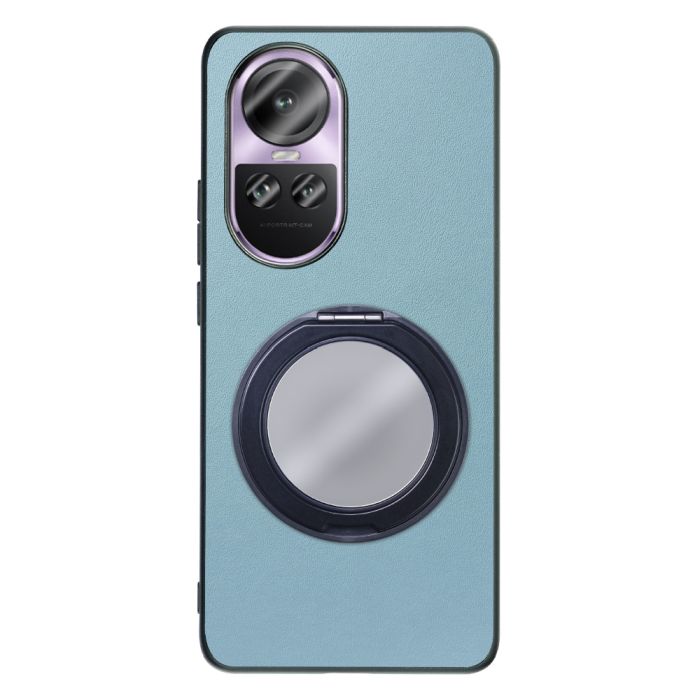 [ LOOF RING-SHELL (ミラー Ver.) ] OPPO Reno10 Pro 5G Reno10 Pro 10Pro スマホケース 背面 ケース カバー ミラー付きスマホリング スタンド 本革 レザー 落下防止  [ OPPO Reno10 Pro 5G ]