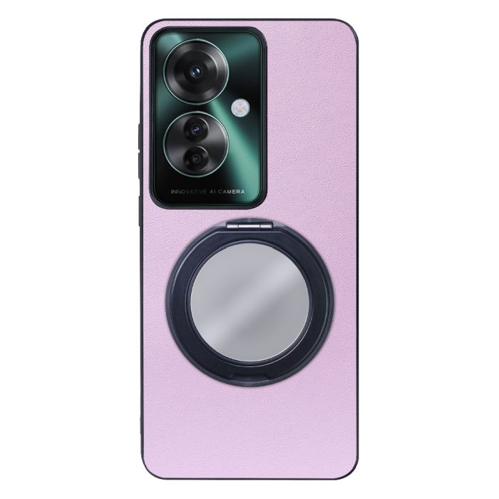 [ LOOF RING-SHELL (ミラー Ver.) ] OPPO Reno11 A  スマホケース 背面 ケース カバー ミラー付きスマホリング スタンド 本革 レザー 落下防止  [ OPPO Reno11 A ]