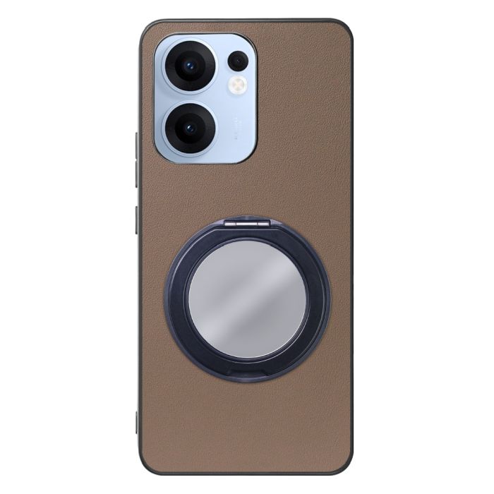 [ LOOF RING-SHELL (ミラー Ver.) ] OPPO Reno13 A  スマホケース 背面 ケース カバー ミラー付きスマホリング スタンド 本革 レザー 落下防止  [ OPPO Reno13 A ]