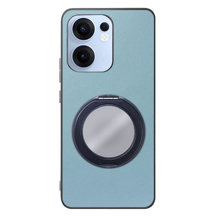 [ LOOF RING-SHELL (ミラー Ver.) ] OPPO Reno13 A  スマホケース 背面 ケース カバー ミラー付きスマホリング スタンド 本革 レザー 落下防止  [ OPPO Reno13 A ]