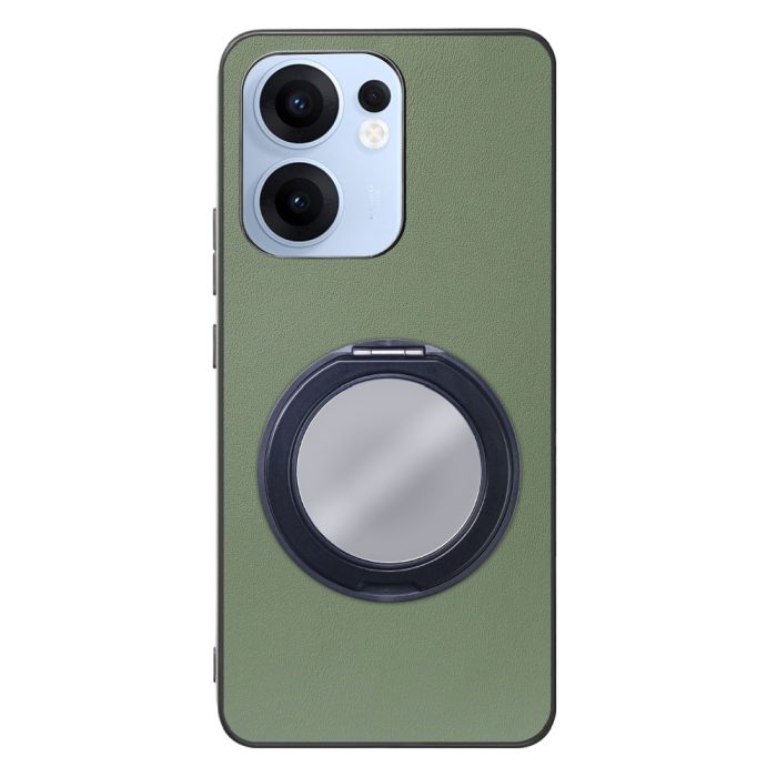 [ LOOF RING-SHELL (ミラー Ver.) ] OPPO Reno13 A  スマホケース 背面 ケース カバー ミラー付きスマホリング スタンド 本革 レザー 落下防止  [ OPPO Reno13 A ]