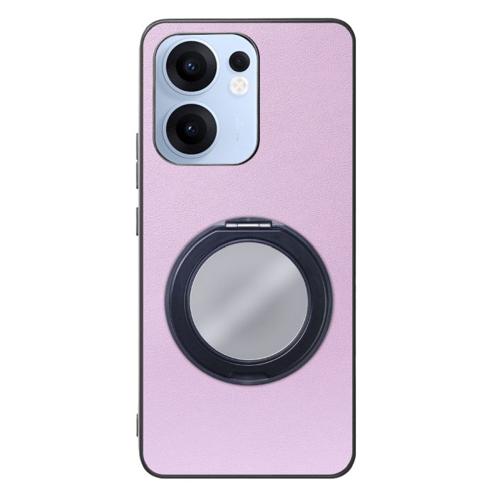 [ LOOF RING-SHELL (ミラー Ver.) ] OPPO Reno13 A  スマホケース 背面 ケース カバー ミラー付きスマホリング スタンド 本革 レザー 落下防止  [ OPPO Reno13 A ]