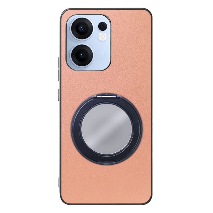 [ LOOF RING-SHELL (ミラー Ver.) ] OPPO Reno13 A  スマホケース 背面 ケース カバー ミラー付きスマホリング スタンド 本革 レザー 落下防止  [ OPPO Reno13 A ]