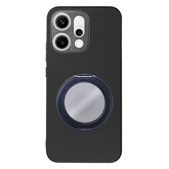 [ LOOF RING-SHELL (ミラー Ver.) ] OPPO Reno14 5G  スマホケース 背面 ケース カバー ミラー付きスマホリング スタンド 本革 レザー 落下防止  [ OPPO Reno14 5G ]