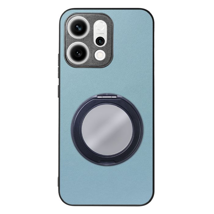 [ LOOF RING-SHELL (ミラー Ver.) ] OPPO Reno14 5G  スマホケース 背面 ケース カバー ミラー付きスマホリング スタンド 本革 レザー 落下防止  [ OPPO Reno14 5G ]