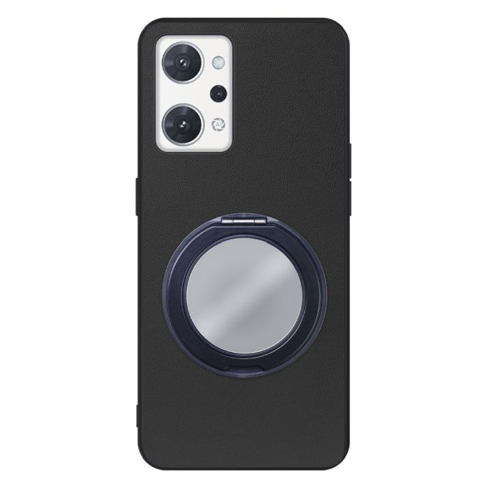 [ LOOF RING-SHELL (ミラー Ver.) ] OPPO Reno7 A / Reno9 A OPG04 / CPH2523 reno7a reno 7a reno9a reno 9a スマホケース 背面 ケース カバー ミラー付きスマホリング スタンド 本革 レザー 落下防止  [ OPPO Reno7 A / Reno9 A ]