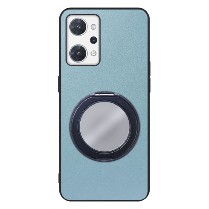 [ LOOF RING-SHELL (ミラー Ver.) ] OPPO Reno7 A / Reno9 A OPG04 / CPH2523 reno7a reno 7a reno9a reno 9a スマホケース 背面 ケース カバー ミラー付きスマホリング スタンド 本革 レザー 落下防止  [ OPPO Reno7 A / Reno9 A ]