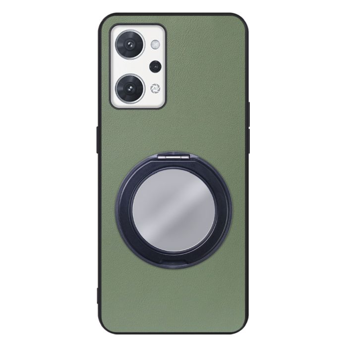 [ LOOF RING-SHELL (ミラー Ver.) ] OPPO Reno7 A / Reno9 A OPG04 / CPH2523 reno7a reno 7a reno9a reno 9a スマホケース 背面 ケース カバー ミラー付きスマホリング スタンド 本革 レザー 落下防止  [ OPPO Reno7 A / Reno9 A ]