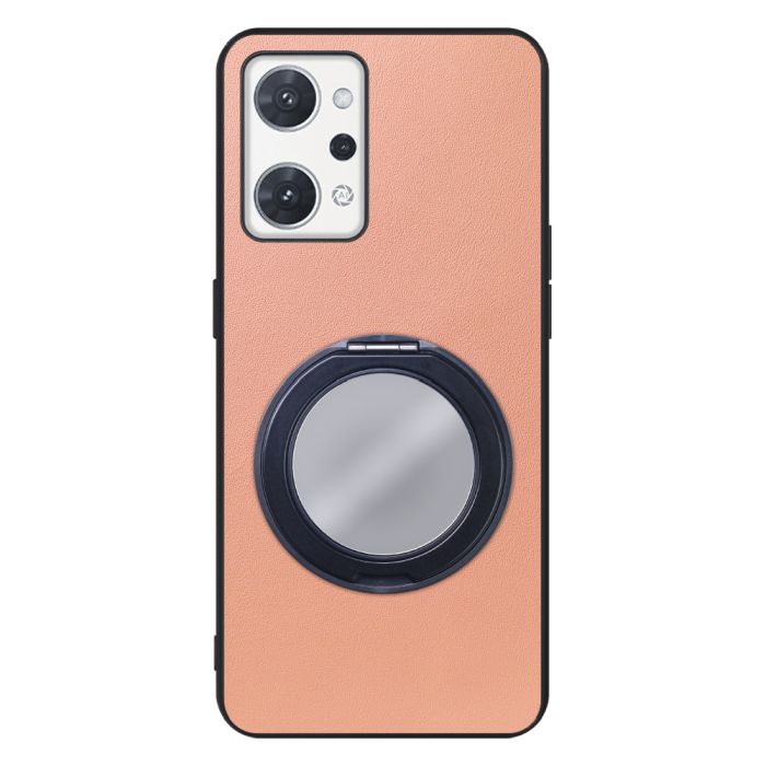 [ LOOF RING-SHELL (ミラー Ver.) ] OPPO Reno7 A / Reno9 A OPG04 / CPH2523 reno7a reno 7a reno9a reno 9a スマホケース 背面 ケース カバー ミラー付きスマホリング スタンド 本革 レザー 落下防止  [ OPPO Reno7 A / Reno9 A ]