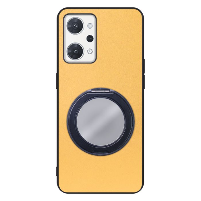 [ LOOF RING-SHELL (ミラー Ver.) ] OPPO Reno7 A / Reno9 A OPG04 / CPH2523 reno7a reno 7a reno9a reno 9a スマホケース 背面 ケース カバー ミラー付きスマホリング スタンド 本革 レザー 落下防止  [ OPPO Reno7 A / Reno9 A ]