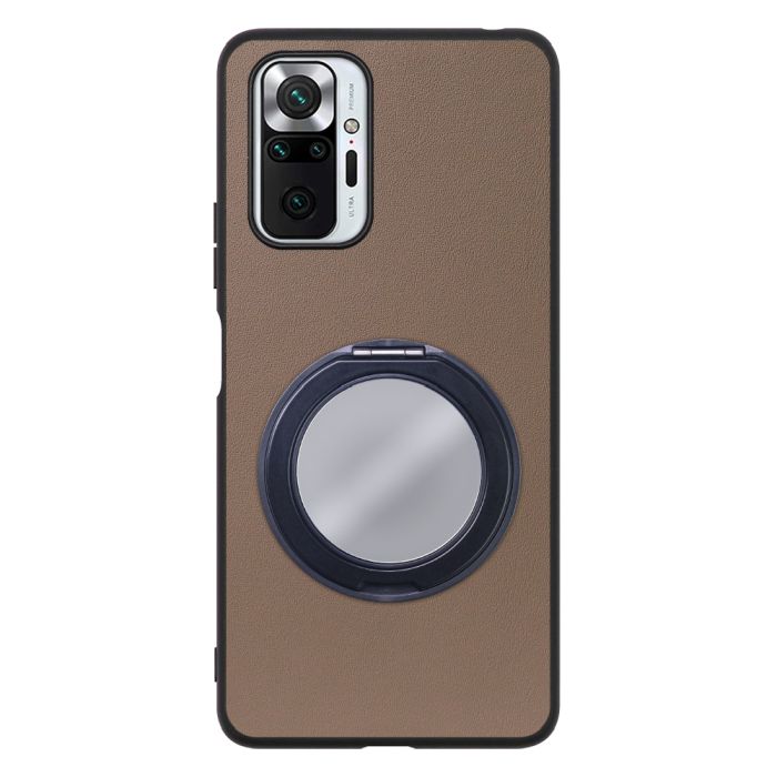 [ LOOF RING-SHELL (ミラー Ver.) ] Xiaomi Redmi Note 10 Pro redminote10pro note10pro redminote 10pro スマホケース 背面 ケース カバー ミラー付きスマホリング スタンド 本革 レザー 落下防止  [ Redmi Note 10 Pro ]