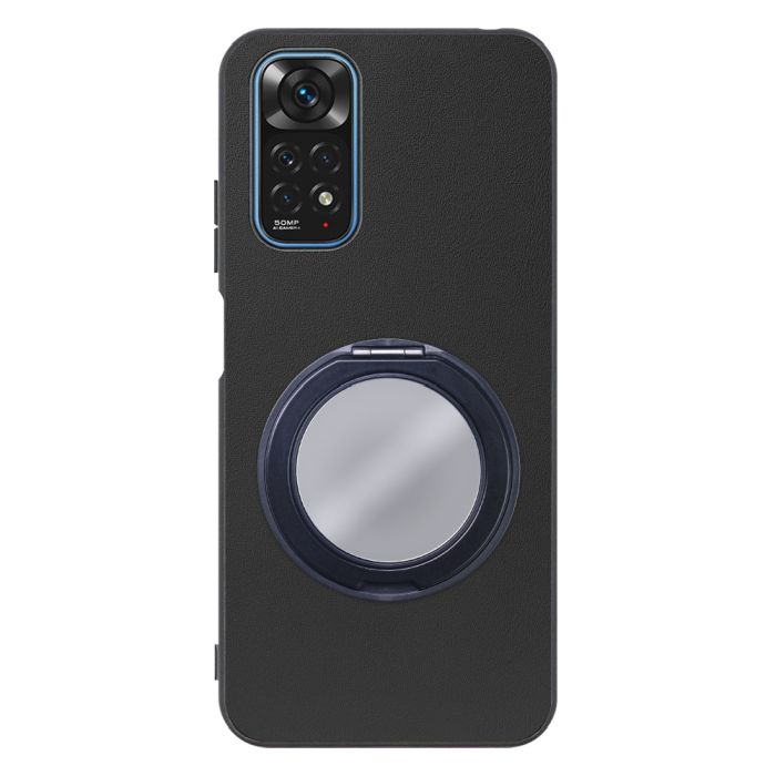 [ LOOF RING-SHELL (ミラー Ver.) ] Xiaomi Redmi Note 11 redminote11 note11 スマホケース 背面 ケース カバー ミラー付きスマホリング スタンド 本革 レザー 落下防止  [ Redmi Note 11 ]