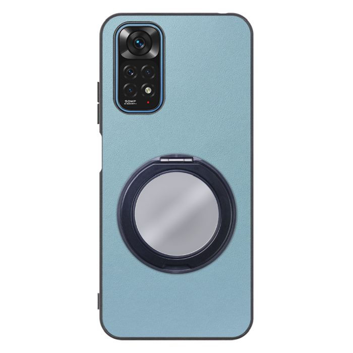 [ LOOF RING-SHELL (ミラー Ver.) ] Xiaomi Redmi Note 11 redminote11 note11 スマホケース 背面 ケース カバー ミラー付きスマホリング スタンド 本革 レザー 落下防止  [ Redmi Note 11 ]
