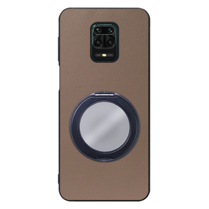 [ LOOF RING-SHELL (ミラー Ver.) ] Xiaomi Redmi Note 9S redminote9s note9S redminote スマホケース 背面 ケース カバー ミラー付きスマホリング スタンド 本革 レザー 落下防止  [ Redmi Note 9S ]