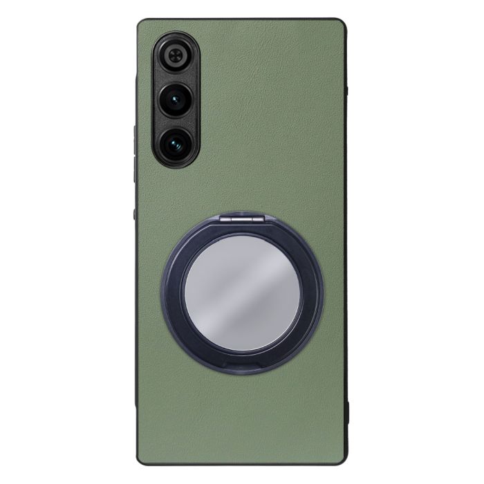 [ LOOF RING-SHELL (ミラー Ver.) ] REDMAGIC 10 Air nubia スマホケース 背面 ケース カバー ミラー付きスマホリング スタンド 本革 レザー 落下防止  [ REDMAGIC 10 Air ]