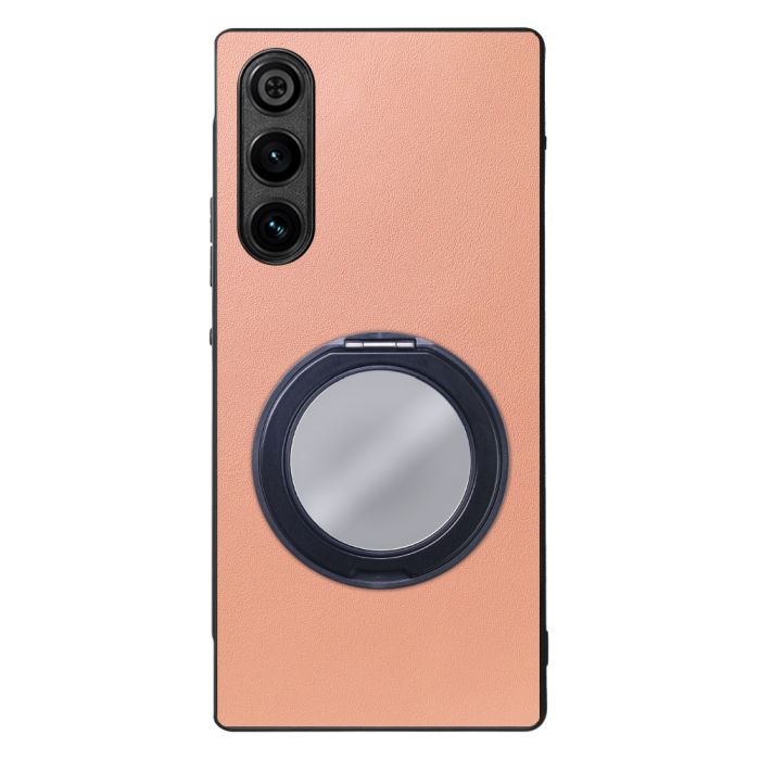 [ LOOF RING-SHELL (ミラー Ver.) ] REDMAGIC 10 Air nubia スマホケース 背面 ケース カバー ミラー付きスマホリング スタンド 本革 レザー 落下防止  [ REDMAGIC 10 Air ]