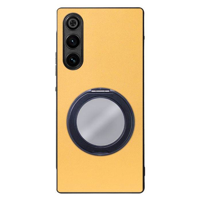 [ LOOF RING-SHELL (ミラー Ver.) ] REDMAGIC 10 Air nubia スマホケース 背面 ケース カバー ミラー付きスマホリング スタンド 本革 レザー 落下防止  [ REDMAGIC 10 Air ]