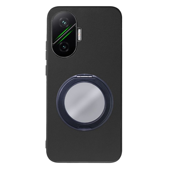 [ LOOF RING-SHELL (ミラー Ver.) ] POCO F7 Xiaomi シャオミ スマホケース 背面 ケース カバー ミラー付きスマホリング スタンド 本革 レザー 落下防止  [ POCO F7 ]